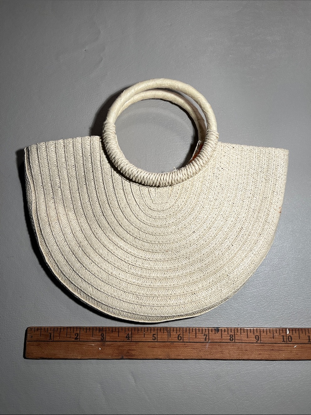 Neutral Straw Circle-Handle Tote Bag - Women